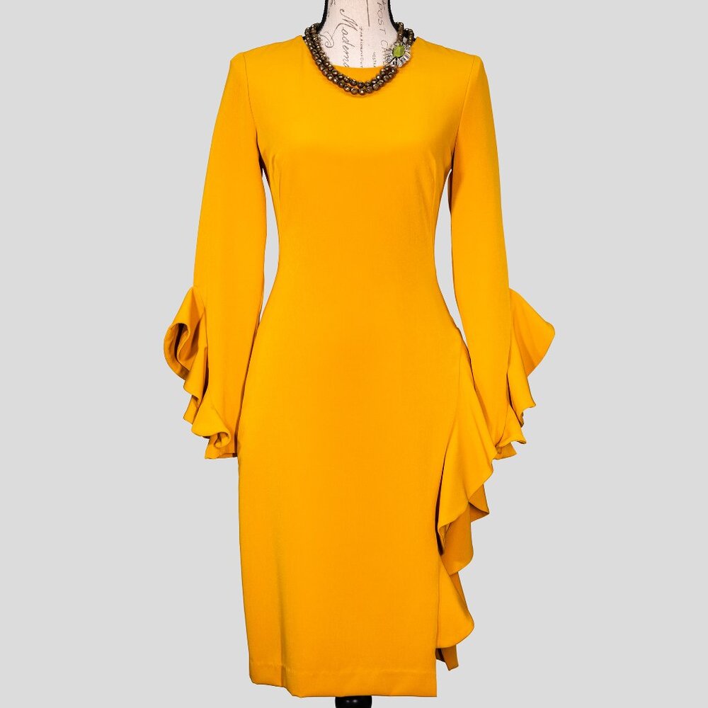 0404 Posh Couture Mustard Color Dress